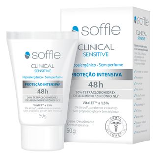 Desodorante Antitranspirante Soffie - Clinical Sensitive - 60g Menor preço em Desodorante Antitranspirante Soffie - Clinical Sensitive - 60g