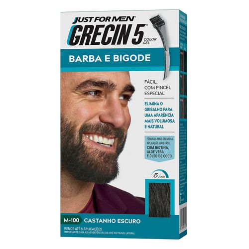 Colora o para Barba e Bigode Grecin 5 Castanho Escuro 28g