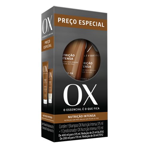 Kit OX Cosmeticos Nutrição intensa – Shampoo 375ml + Condicionador