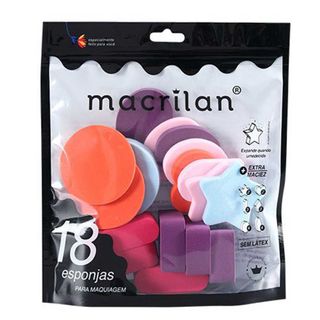 Macrilan EP14 Kit – 18 Esponjas de Maquiagem Coloridas Menor preço em Macrilan EP14 Kit – 18 Esponjas de Maquiagem Coloridas