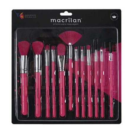 Macrilan-EN001-Kit-–-12-Pincéis-de-Maquiagem-Rosa-Neon-Kit--1