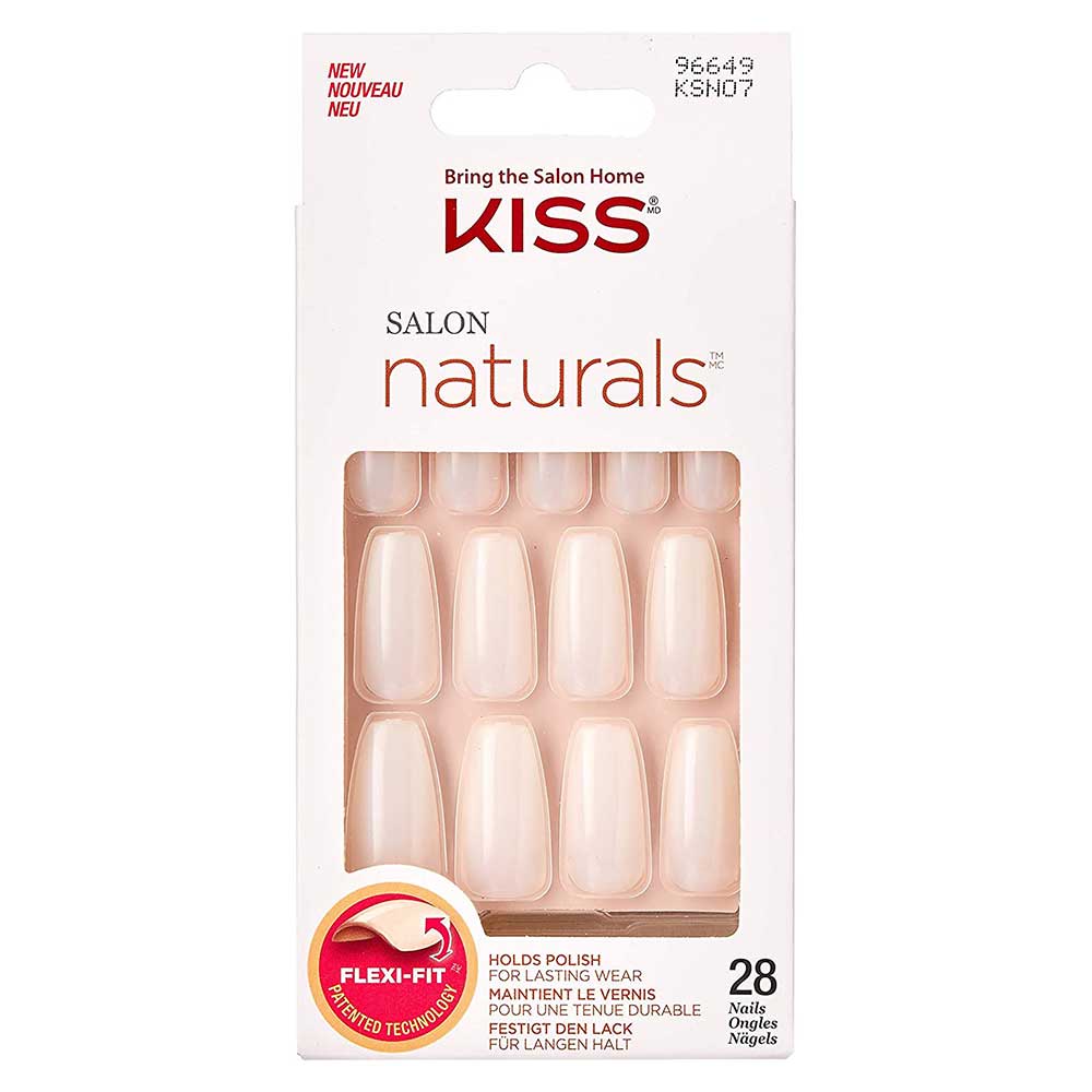 Unha Postiça Kiss NY - Natural Longo - 28 Un