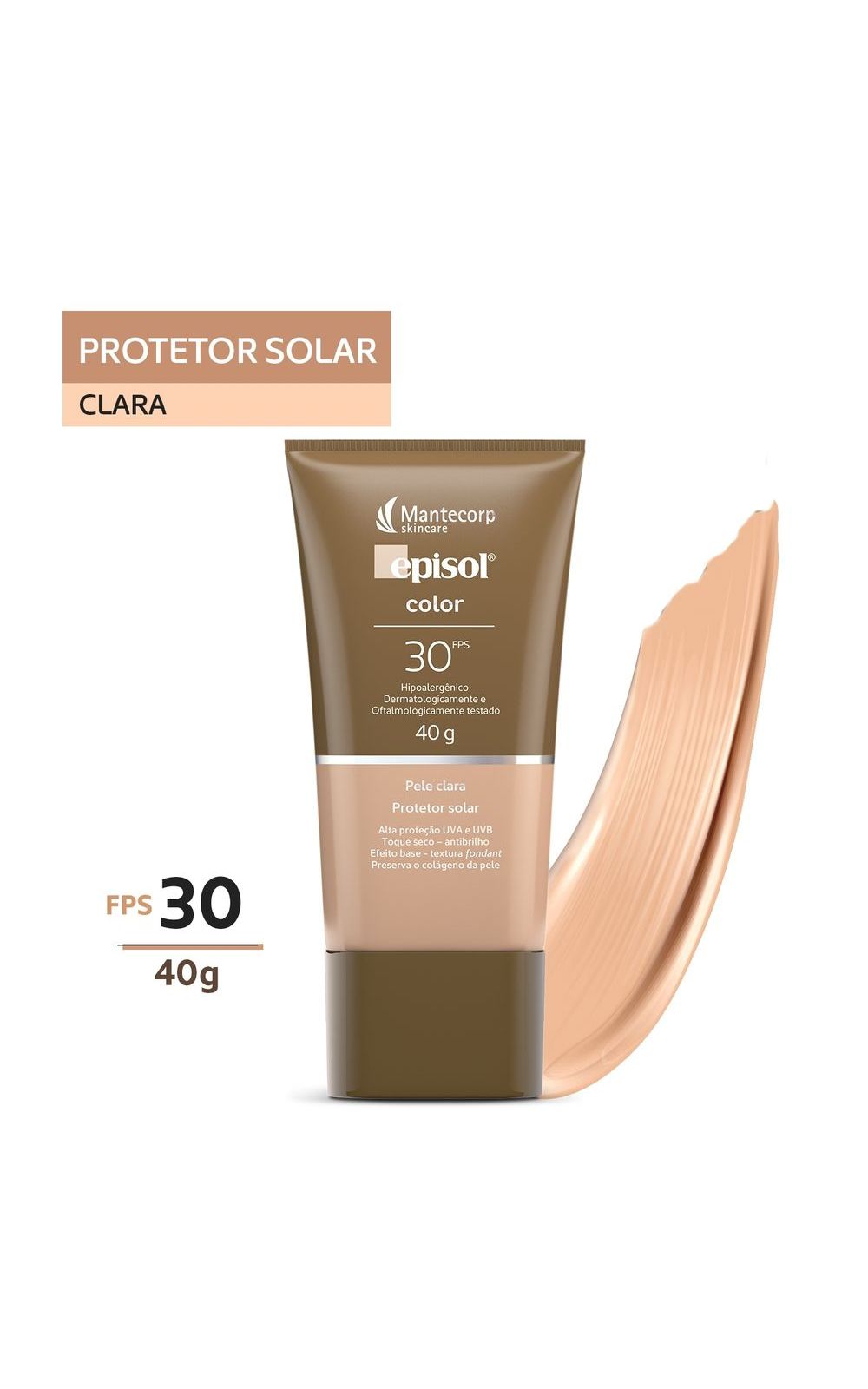 Foto 4 - Protetor Solar Facial Episol  Color- Mantecorp Skincare Fps 30 - Pele Clara
