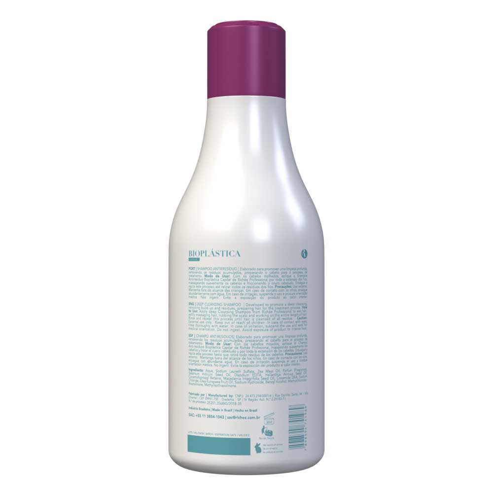 Richée Professional Bioplástica Capilar 1 Shampoo Antirresíduo