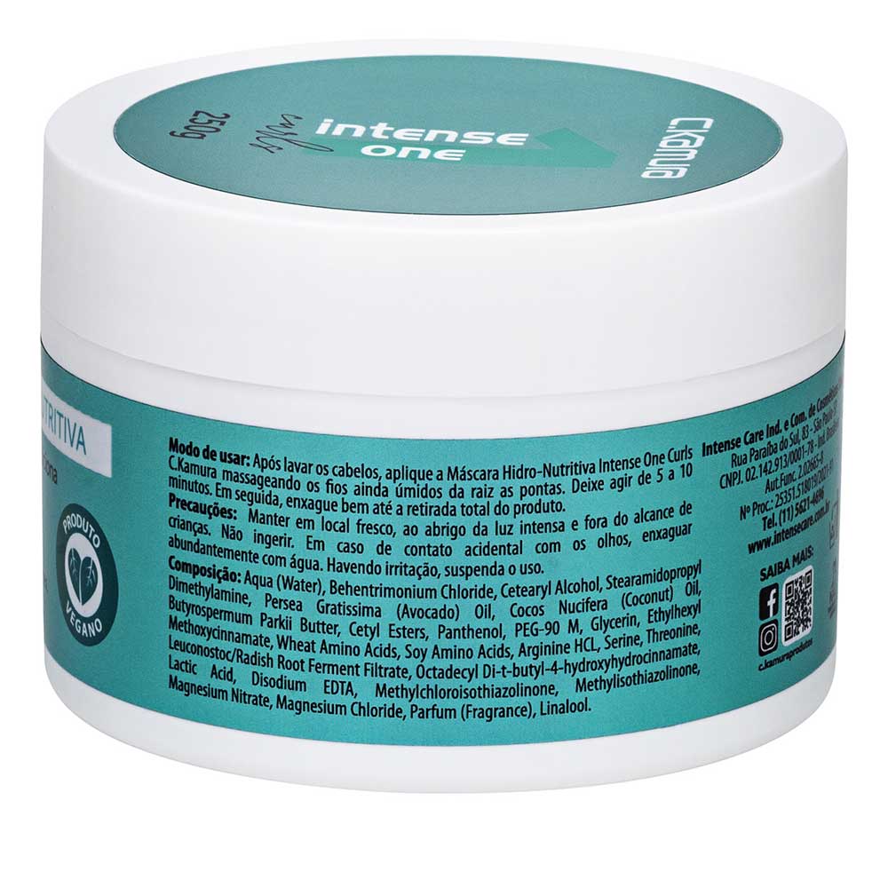 C.Kamura Intense One Curls Máscara Cabelos Crespos