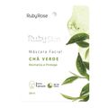 Máscara Facial de Tecido Ruby Rose Chá Verde 1Un