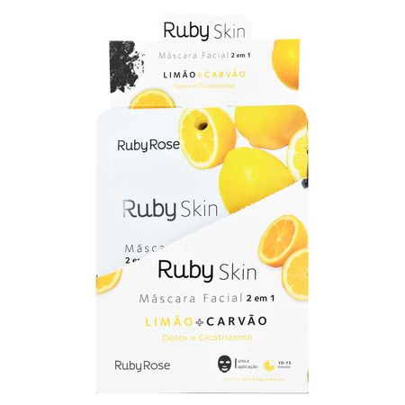 Máscara-Facial-de-Tecido-Ruby-Rose-Limão-e-Carvão-1Un--2