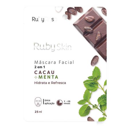 Máscara-Facial-de-Tecido-Ruby-Rose-Cacau-e-Menta-1Un--1