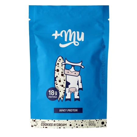 Whey Concentrado +Mu - Cookiesn Cream - Refil - 900g