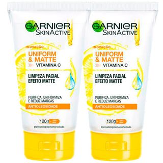 Garnier Skin Uniform & Matte Vitamina C Kit – 2 Gel de Limpeza Facial Menor preço em Garnier Skin Uniform & Matte Vitamina C Kit – 2 Gel de Limpeza Facial