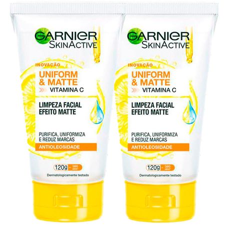 Garnier-Skin-Uniform-&-Matte-Vitamina-C-Kit-–-2-Gel-de-Limpeza-Facial-Kit--1