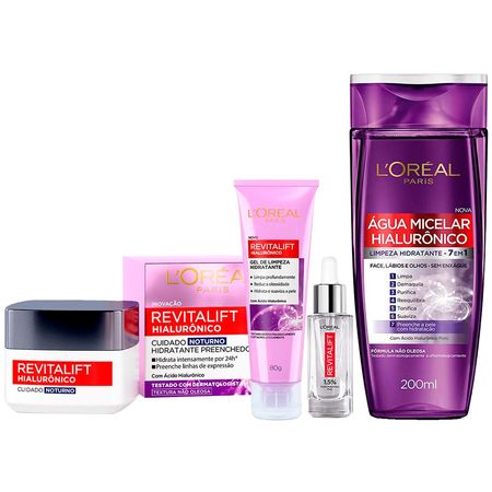 L'Oréal-Paris-Revitalift-Hialurônico-Kit-–-Água-Micelar-+-Creme-Anti-idade-Noturno-+-Gel-de-Limpeza-+-Sérum-Kit--1