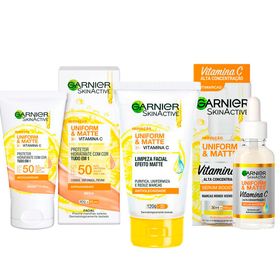 garnier-skin-uniform-e-matte-vitamina-c-kit-serum-facial-gel-de-limpeza-protetor-solar-fps50-cor-media