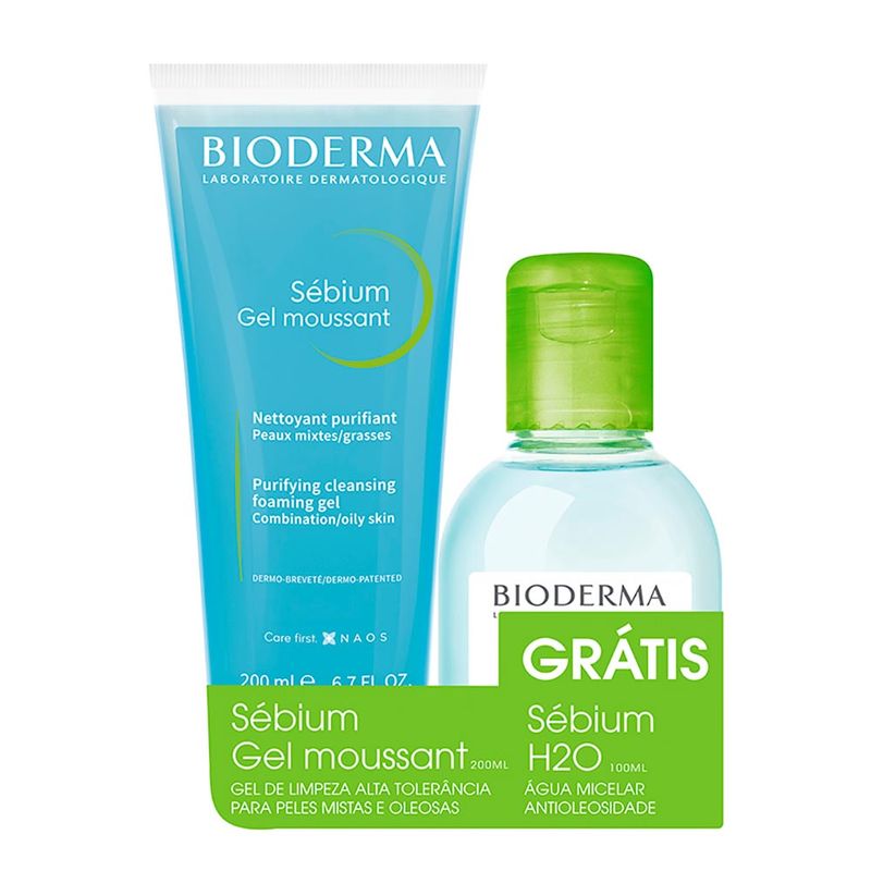 Kit Bioderma– Sébium Gel Moussant + Sébium H2O - Época Cosméticos
