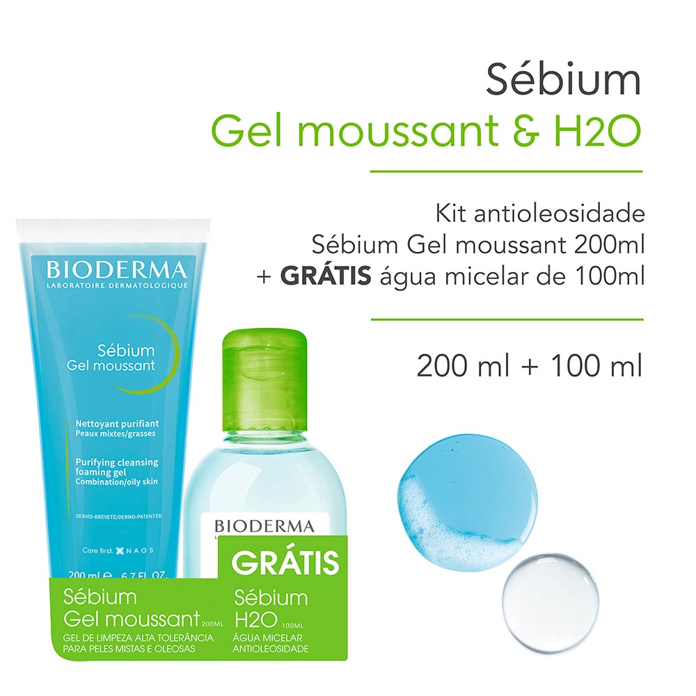 Kit Bioderma– Sébium Gel Moussant + Sébium H2O - Época Cosméticos