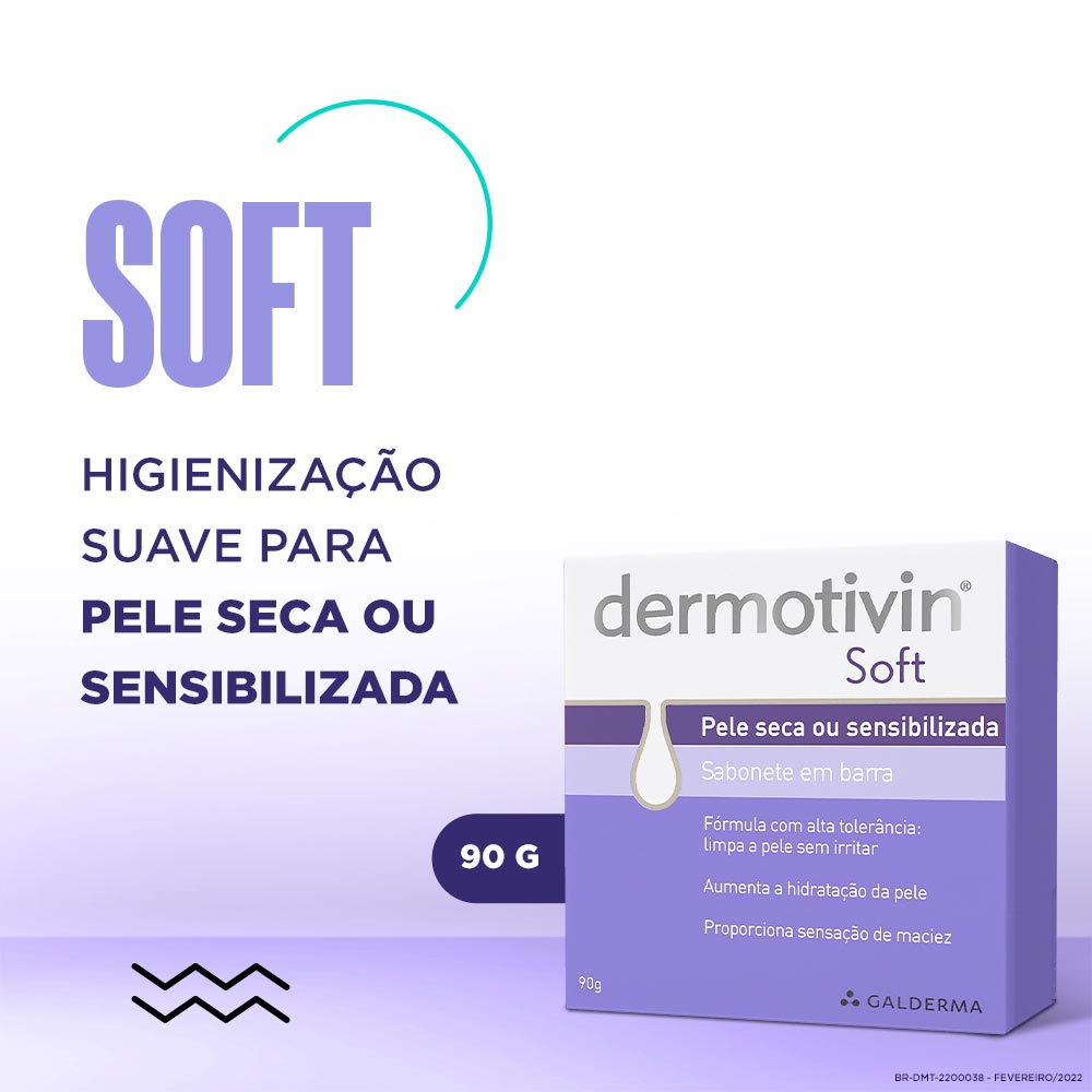 Sabonete em Barra Facial para Pele Seca ou Sensibilizada Dermotivin Soft