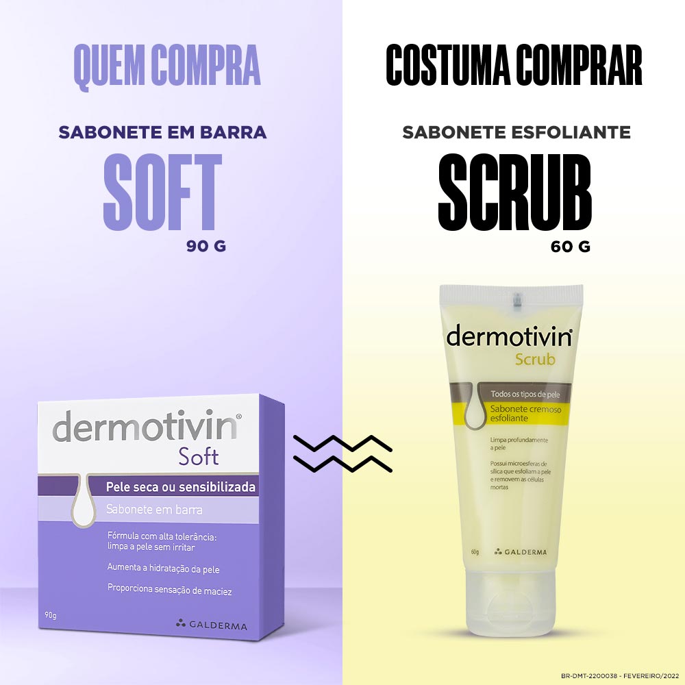Sabonete em Barra Facial para Pele Seca ou Sensibilizada Dermotivin Soft