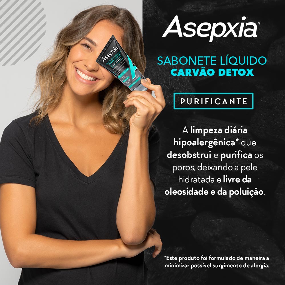 Sabonete Líquido Facial Asepxia Carvão Detox