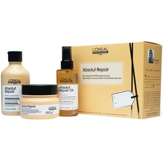 L’Oréal Professionnel Absolut Repair Trio Kit - Shampoo + Máscara + Óleo Menor preço em L’Oréal Professionnel Absolut Repair Trio Kit - Shampoo + Máscara + Óleo