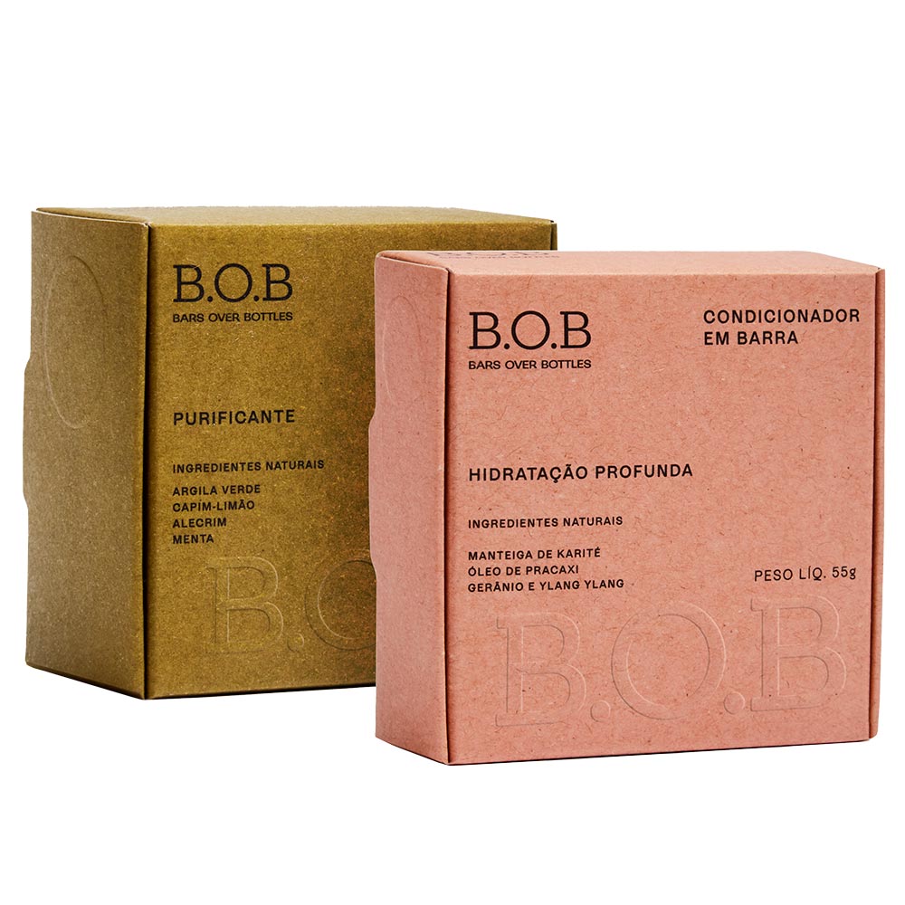 B.O.B Kit – Shampoo Purificante + Condicionador Hidratação Profunda