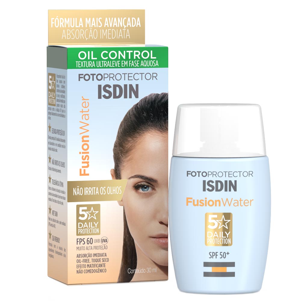 Protetor solar facial isdin fusion water oil control fps60 - 30ml