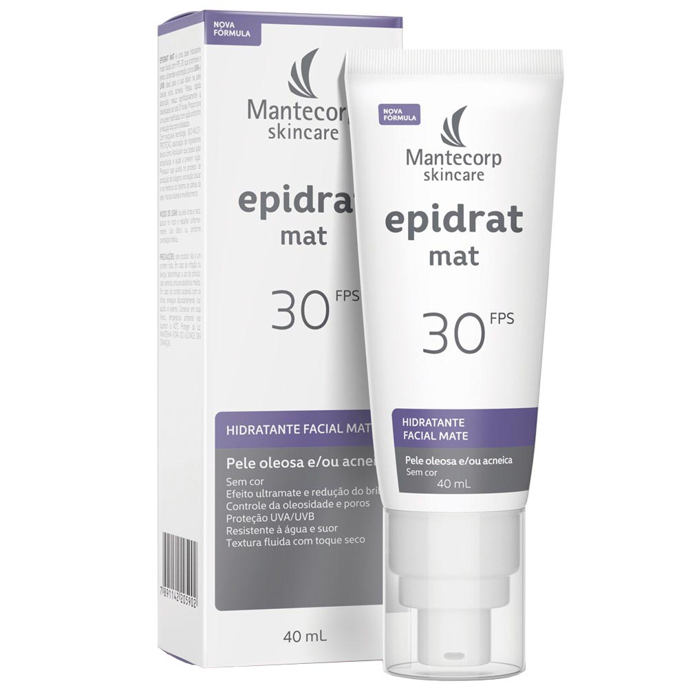 Protetor Solar Facial Mantecorp Skincare Epidrat MAT Sem Cor - 40ml