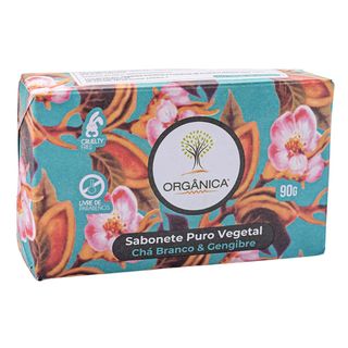 Sabonete Em Barra Vegetal Orgânica Chá Branco e Gengibre