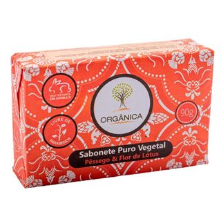 Sabonete Em Barra Vegetal Orgânica Pêssego e Flor de Lótus