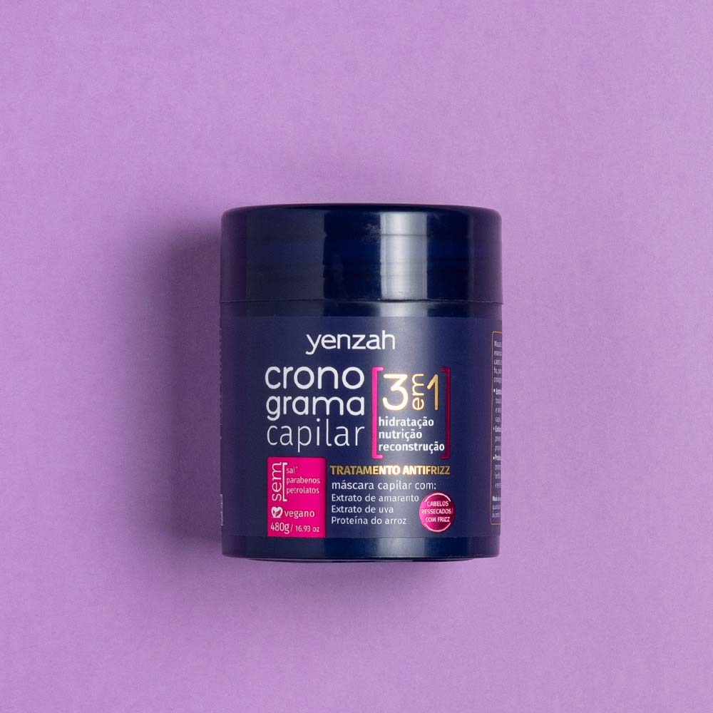 Yenzah Cronograma 3 em 1 Máscara Antifrizz