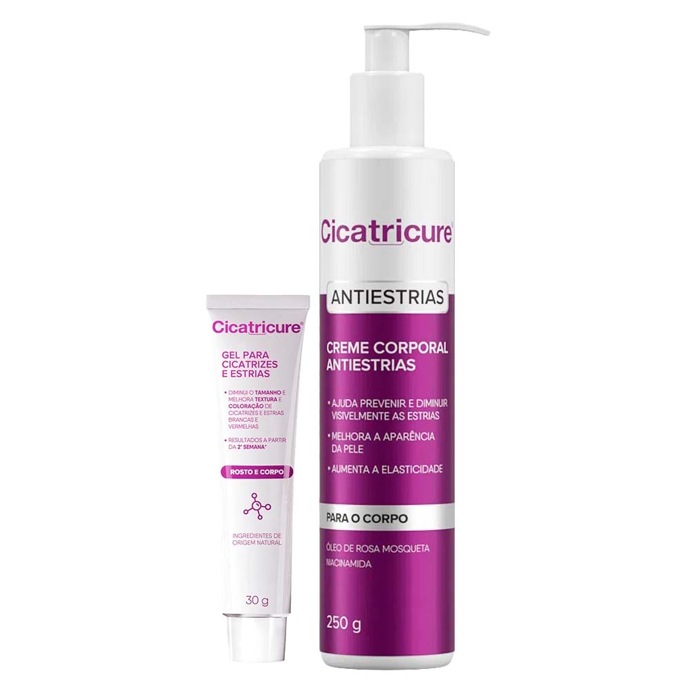 Cicatricure Kit – Creme Antiestrias + Creme Facial Antissinais