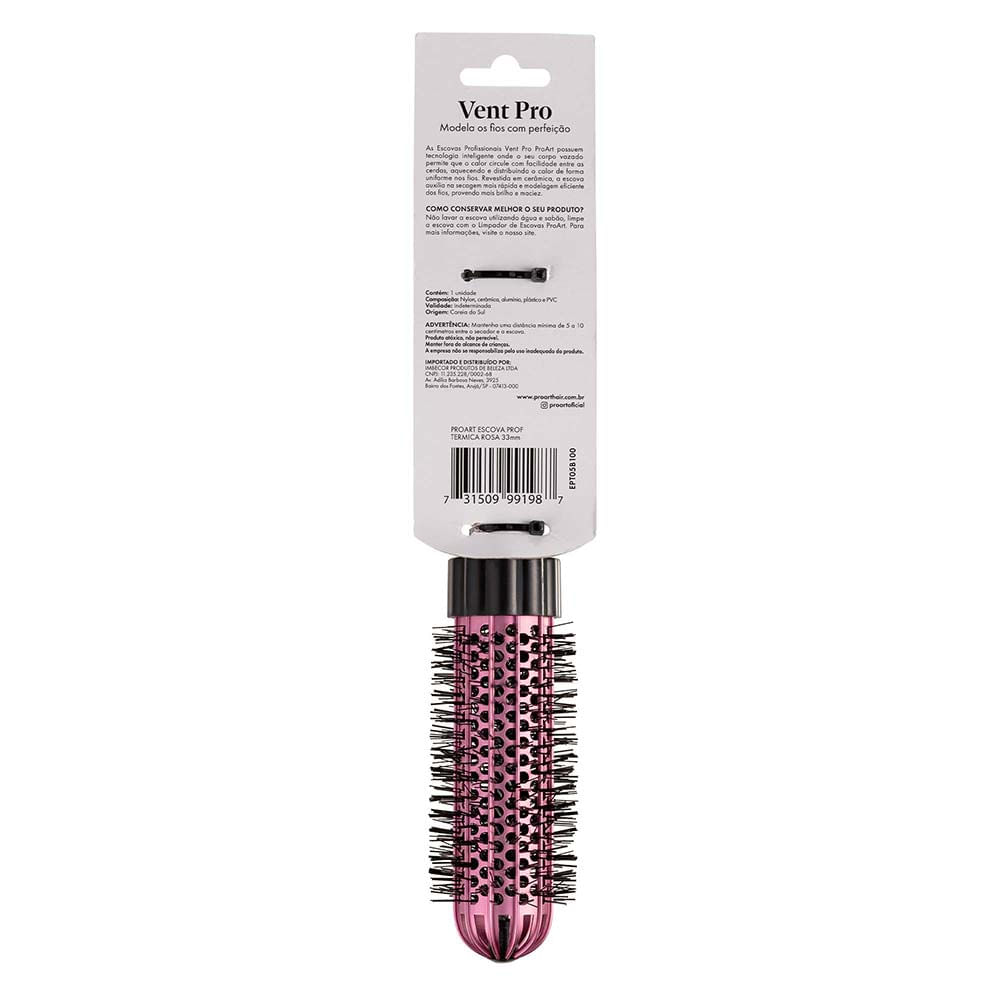 Escova de Cabelo ProArt Profissional Vent Pro Rosa