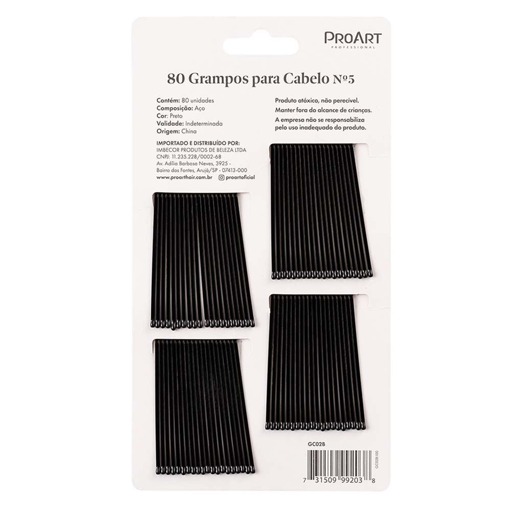 Grampos Para Cabelo ProArt N5 Preto