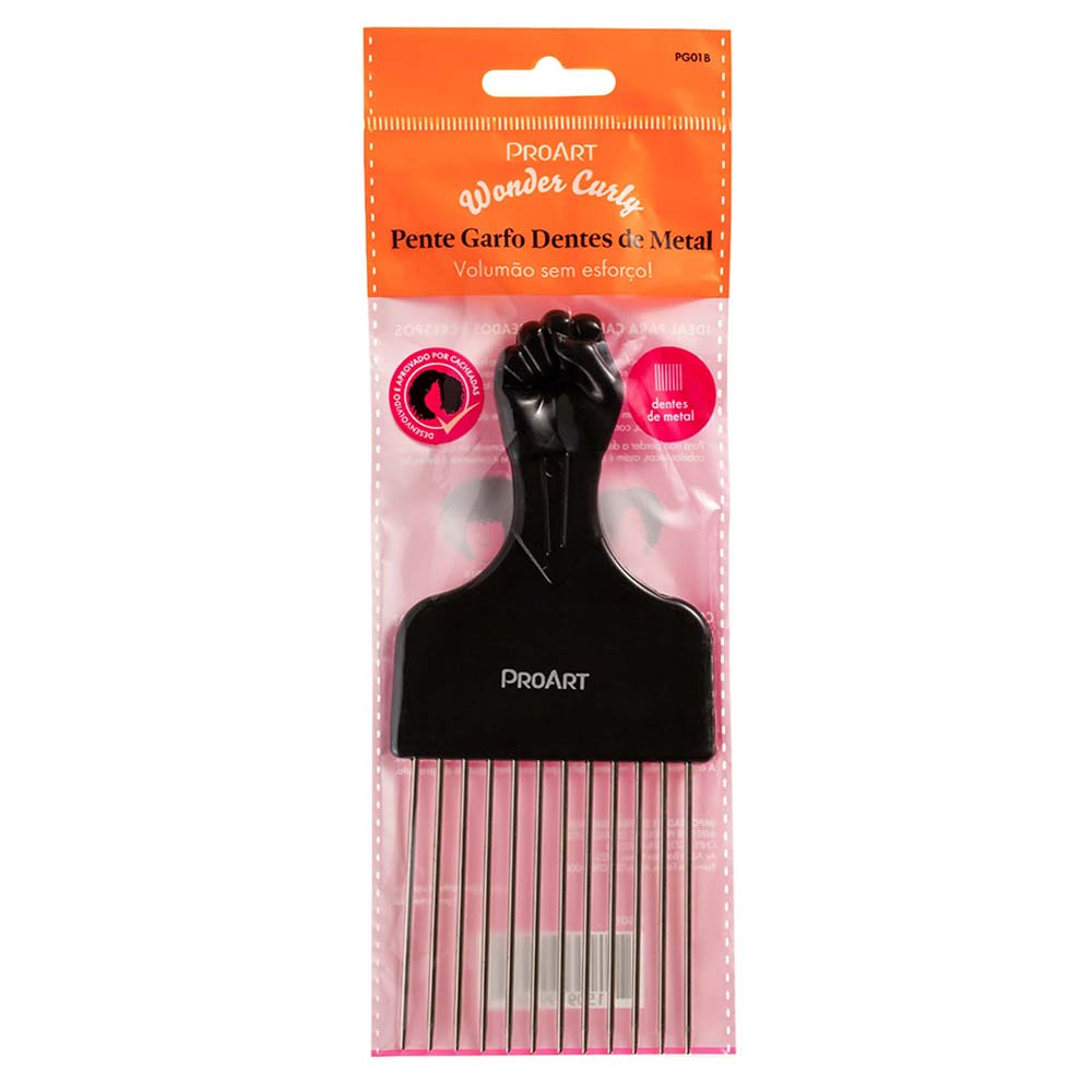 Pente ProArt Wonder Curly Garfo de Metal