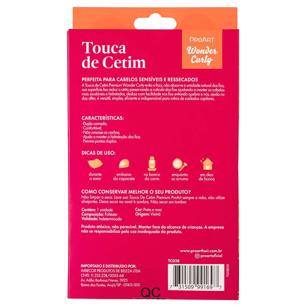 Touca de Cetim ProArt Wonder Curly Camada GG