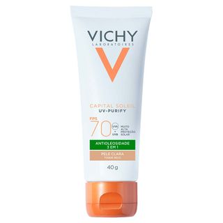 Protetor Solar Facial com Cor Vichy – Capital Soleil Purify Menor preço em Protetor Solar Facial com Cor Vichy – Capital Soleil Purify