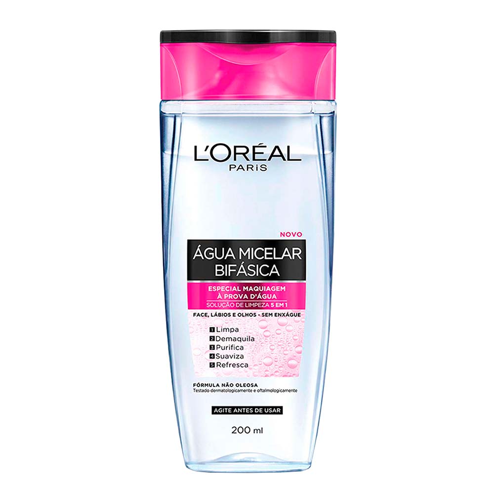 Água Micelar Bifásica L'Oréal Paris Solução de Limpeza 5 em 1