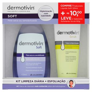 Dermotivin Soft Kit Sabonete Líquido + Sabonete Esfoliante Menor preço em Dermotivin Soft Kit Sabonete Líquido + Sabonete Esfoliante