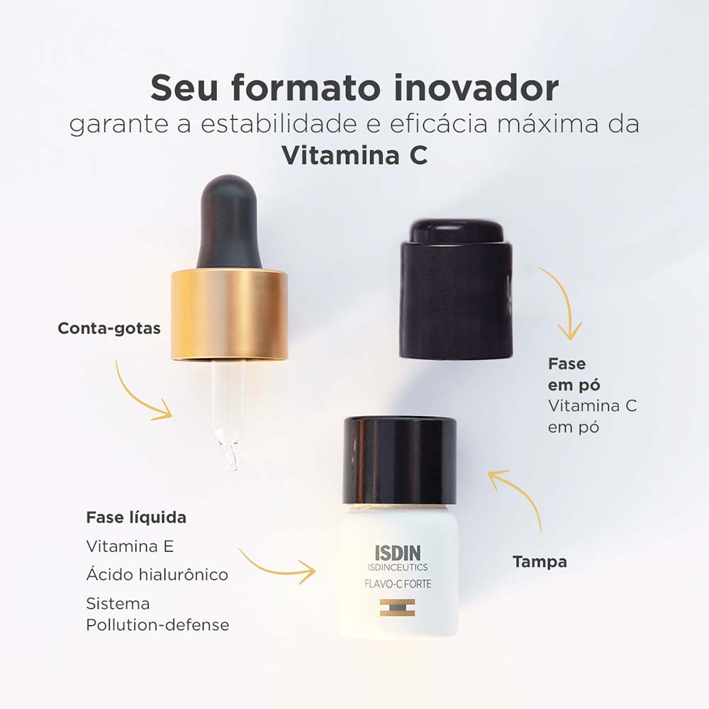 Sérum Com Vitamina C pura 15% ISDINCEUTICS - Flavo C Forte com 3 Uni