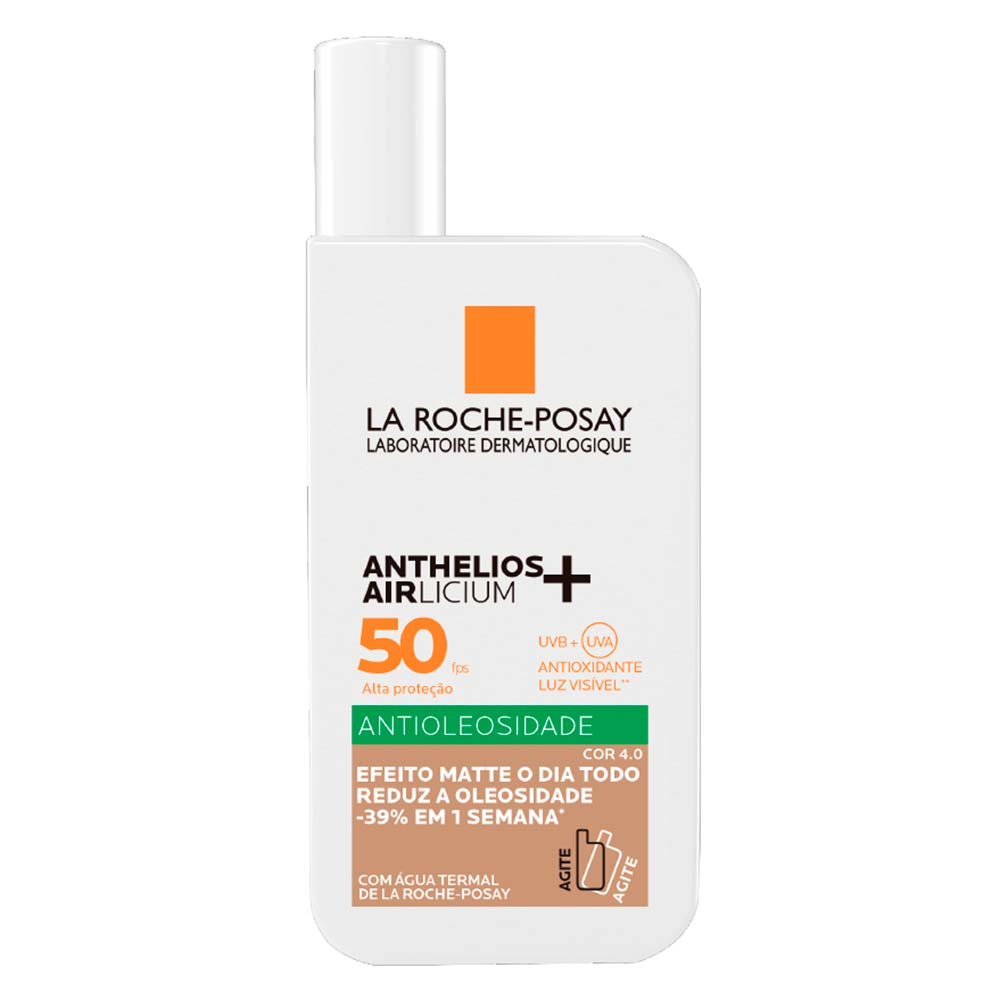 Protetor Solar Facial com Cor La Roche-Posay Anthelios Airlicium+ Fluido FPS50