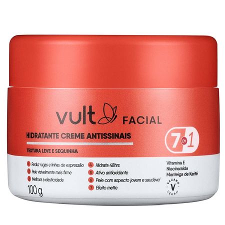 Hidratante Creme Facial Antissinais Vult - 100g