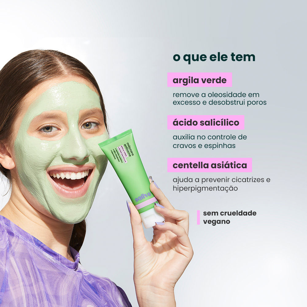 Máscara Facial Antiacne Sallve Argila Verde - Época Cosméticos