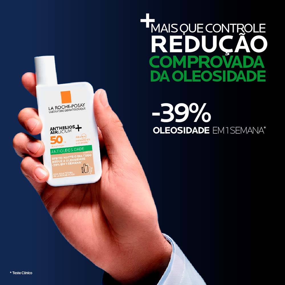 Protetor Solar Facial com Cor La Roche-Posay Anthelios Airlicium+ Fluido FPS50