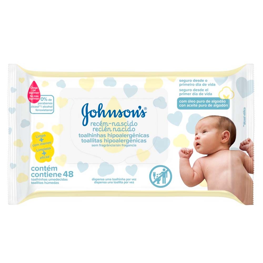 Lenços Umedecidos Johnson’s Baby Recém-Nascido Sem Fragrância