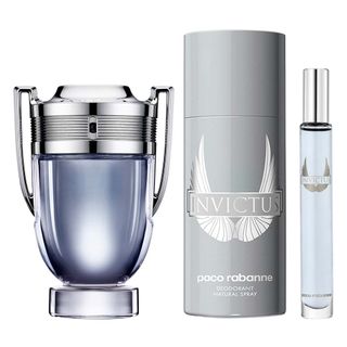 Paco Rabanne Invictus Kit – Perfume Masculino + Desodorante Corporal + Travel Spray Menor preço em Paco Rabanne Invictus Kit – Perfume Masculino + Desodorante Corporal + Travel Spray
