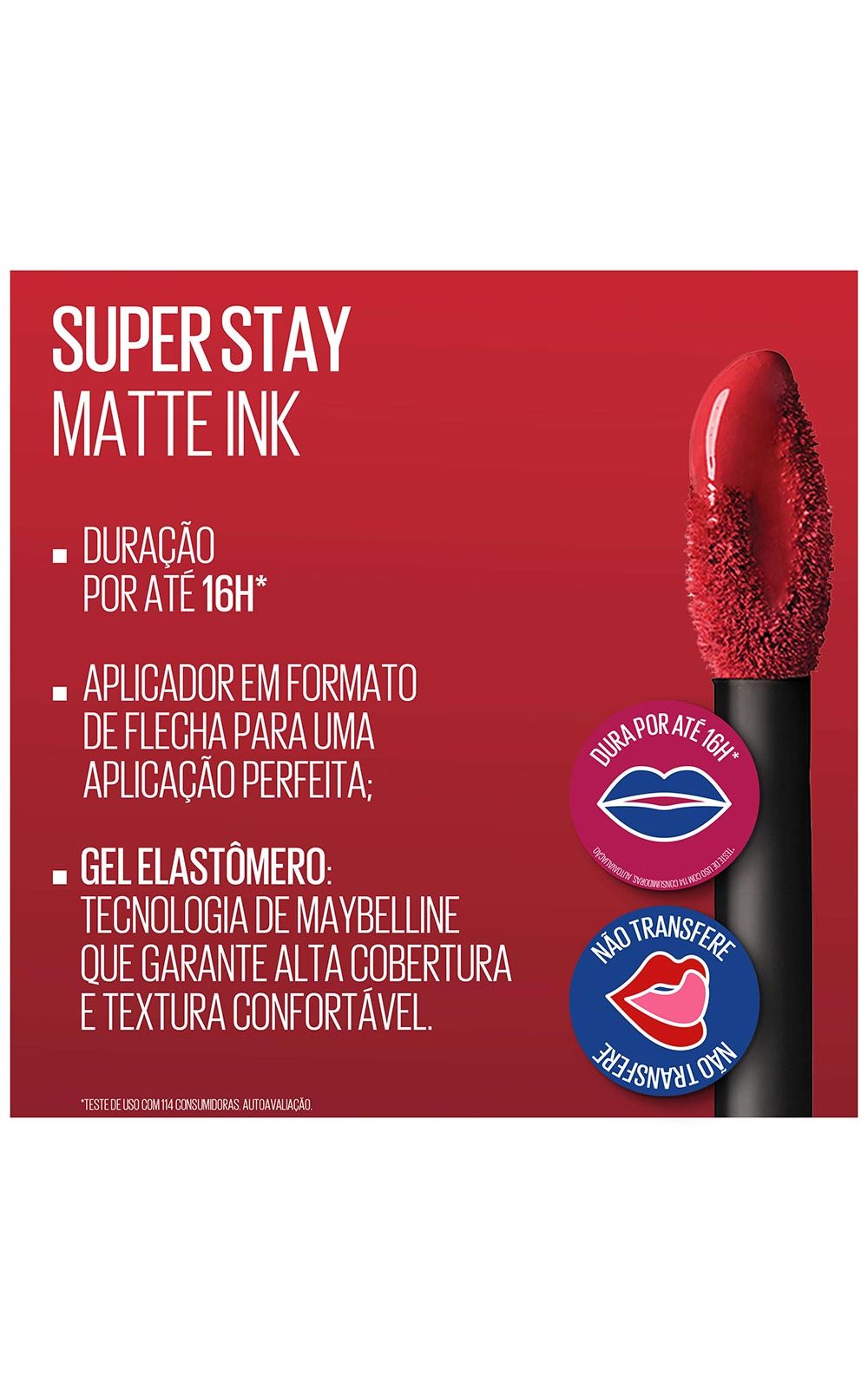 Foto 4 - Batom Líquido Longa Duração Maybelline SuperStay Matte Ink Pink Edition - Pathfinder