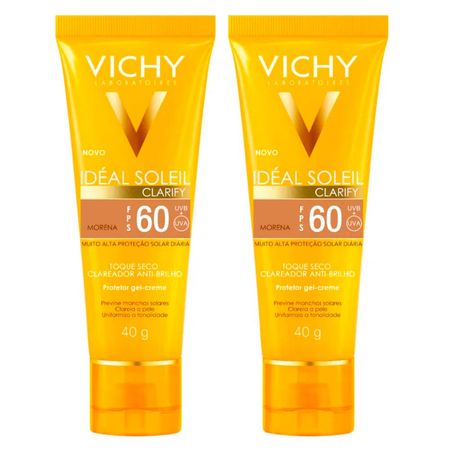 Vichy-Idéal-Soleil-Clarify-Kit-com-2-Unidades-–-Protetor-Solar-Facial-com-Cor-FPS60---Morena-Kit--1