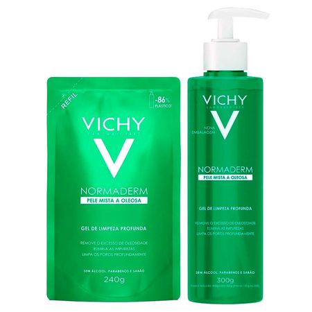 Vichy-Normaderm-Kit-–-Gel-de-Limpeza-Facial-Profunda-300g-+-Refil-240g-Kit--1