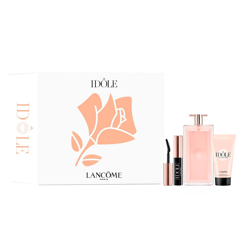 Kit Coffret Lancôme Idôle - Perfume Feminino + Máscara de Cílios + Loção Corporal