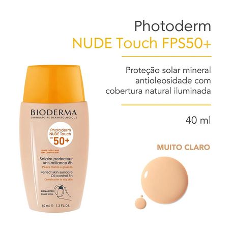 Bioderma-Photoderm-Nude-Touch-Kit-com-2-Unidades-–-Protetor-Solar-com-Cor-FPS50+---Muito-Claro-40ml-Kit--4