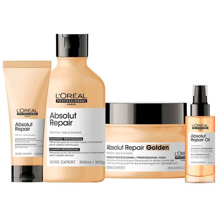 L'Oréal-Professionnel-Absolut-Repair-Kit-Shampoo-+-Condicionador-+-Máscara-Light+-Óleo-Kit--1